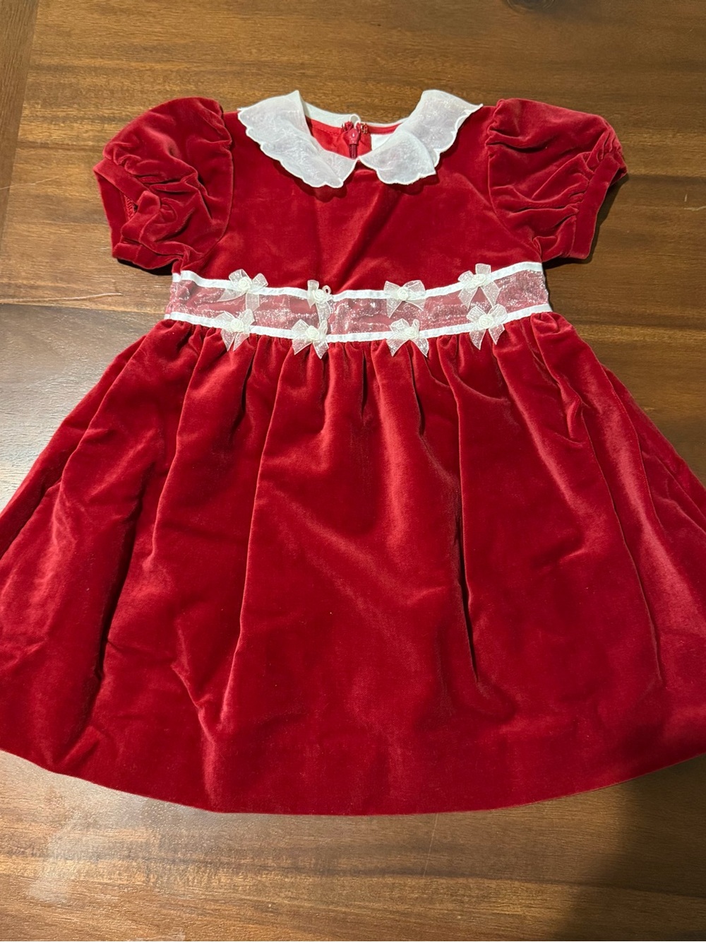 Vintage Starting Out Red Velvet Toddler Dress